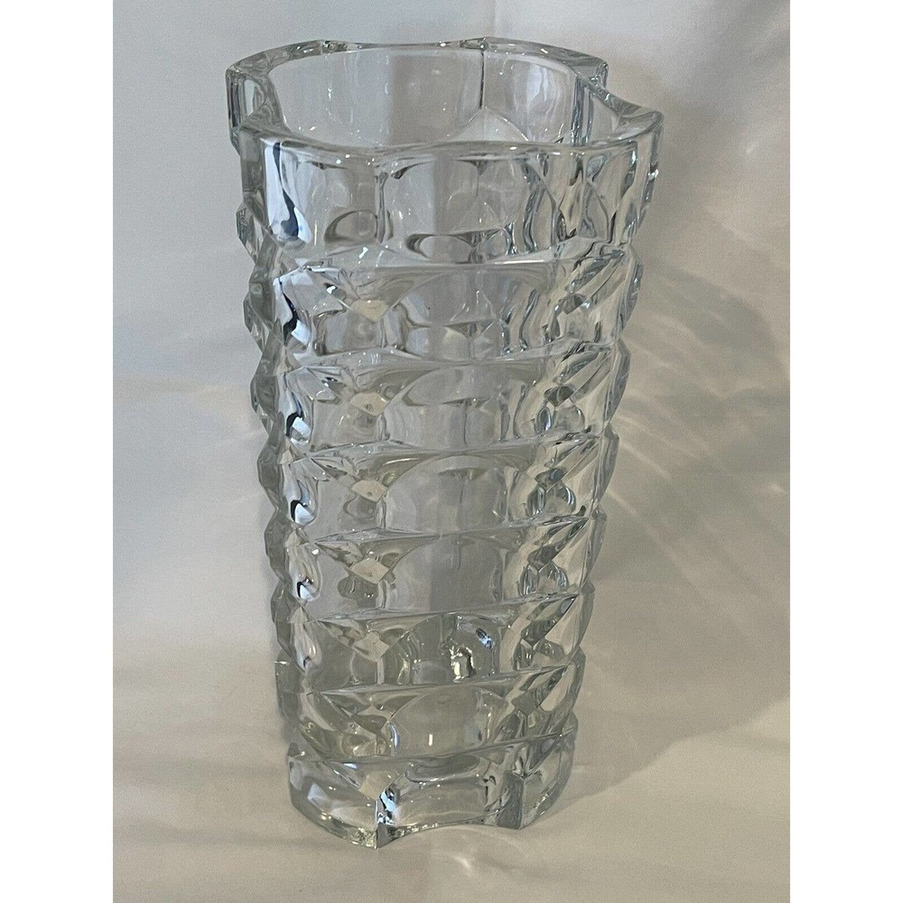 Beautiful Luminarc Clear Glass Crystal Vase Mid Century Modern France